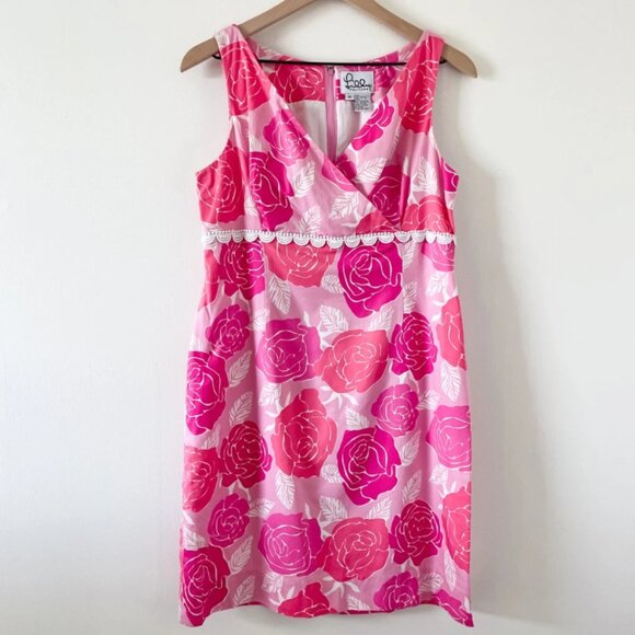 Vintage y2k Lilly Pulitzer Dress in Rambling Rose Print Size 10 (white tag) - Picture 1 of 4